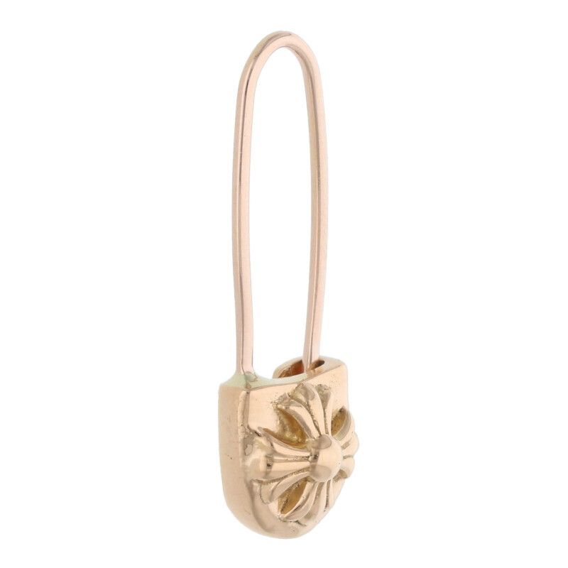クロムハーツ 22K ER SAFETY PIN CH PLS L ゴールドピアス