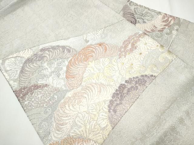 平和屋着物●創業280年 誉田屋源兵衛 九寸名古屋帯 唐織 切嵌草花文 金銀糸 正絹 CAAY9838hy