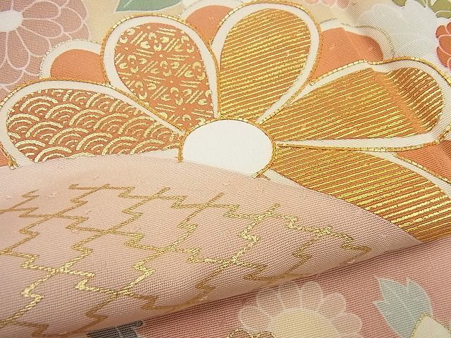 平和屋1□極上 創業460年・千總 訪問着 駒刺繍 霞草花文 暈し染め 金彩 