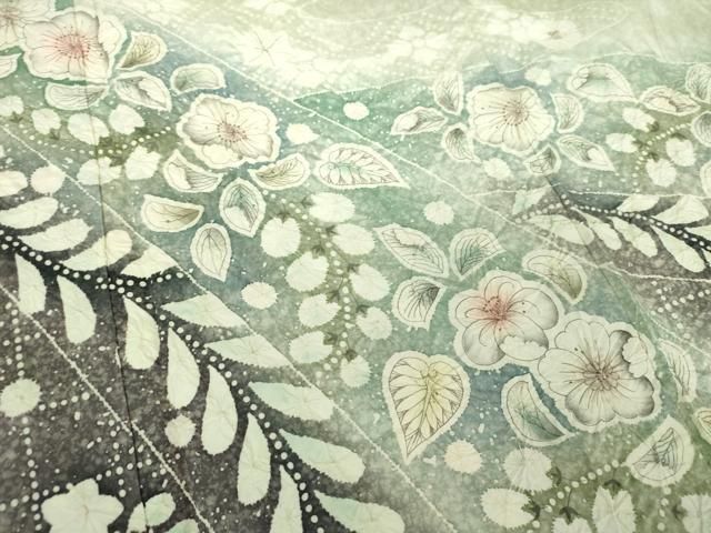 平和屋着物○本場染大島紬 訪問着 作家物 絞り 辻が花 暈し染め ロング