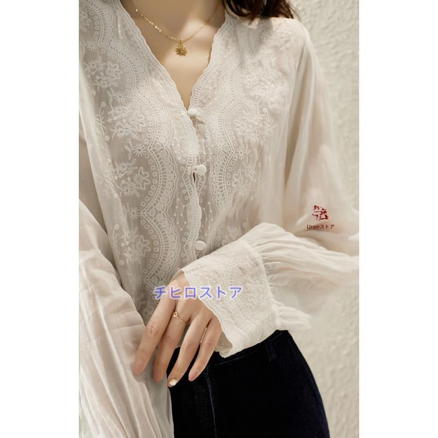 ブラウス レディース 長袖 シフォン シャツ トップス Vネック vネック おしゃれ Ｖネック | Qoo10] 長袖シャツ オフィス シフォンブラウス リボン