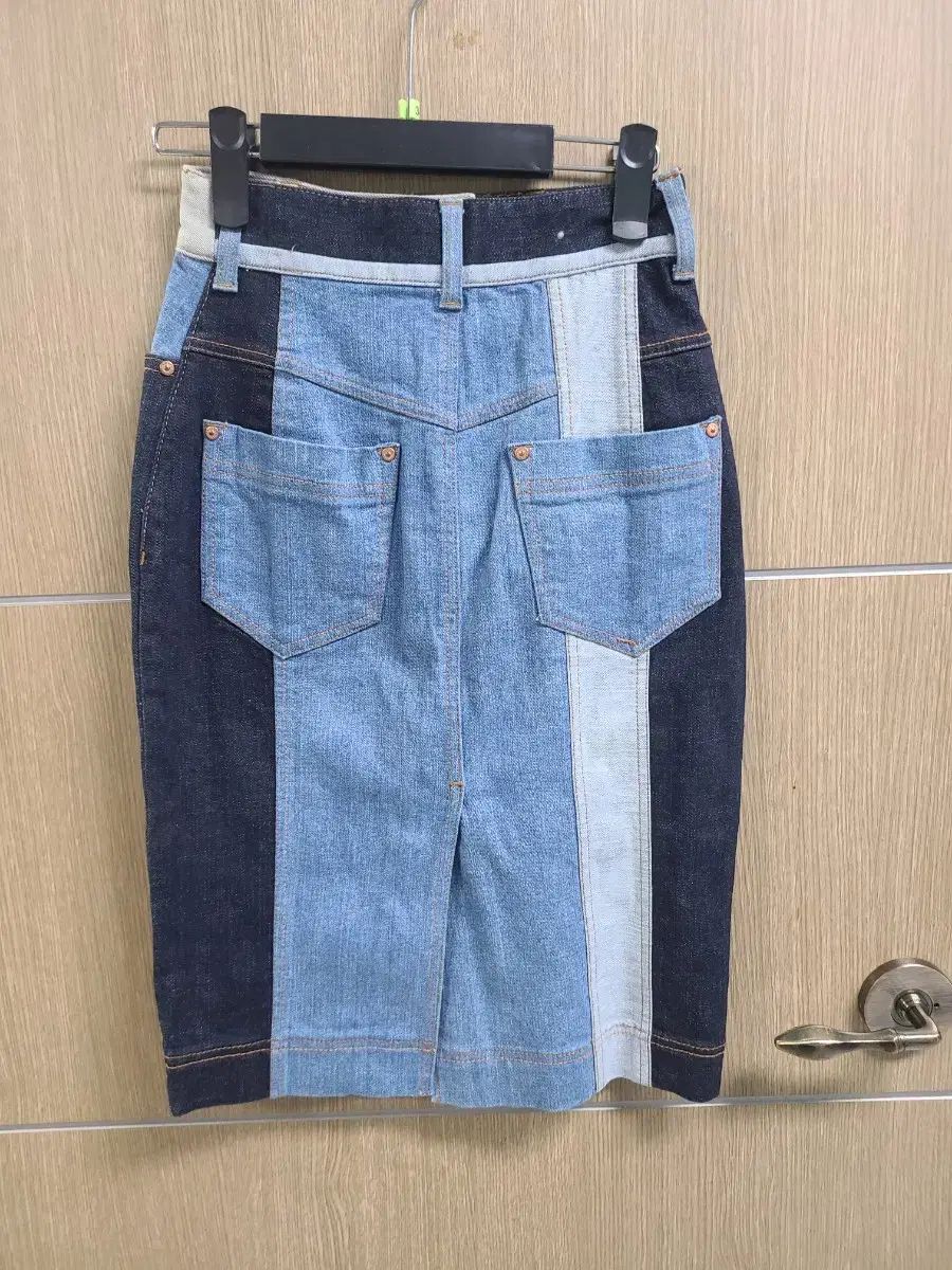 LUCKY CHOUETTE ラッキーシュエトゥ パッチワーク デニム H ライン スカート 36