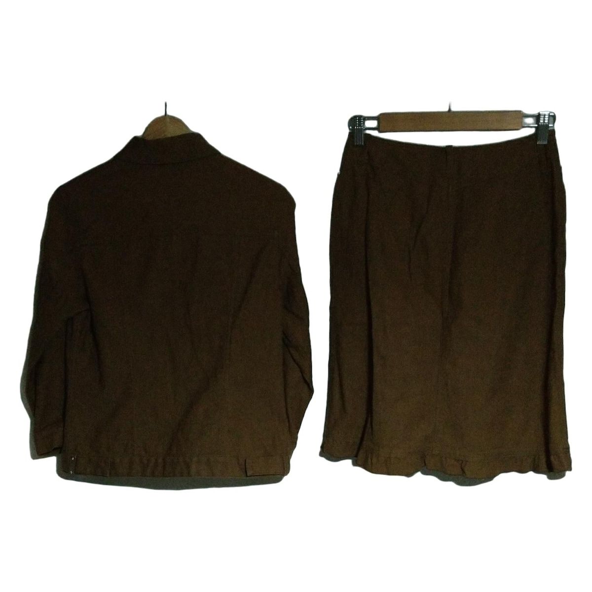 SONIARYKIEL ジャケットスカートセット ノーカラーダブルジャケット＆パール付きフレアスカート2点