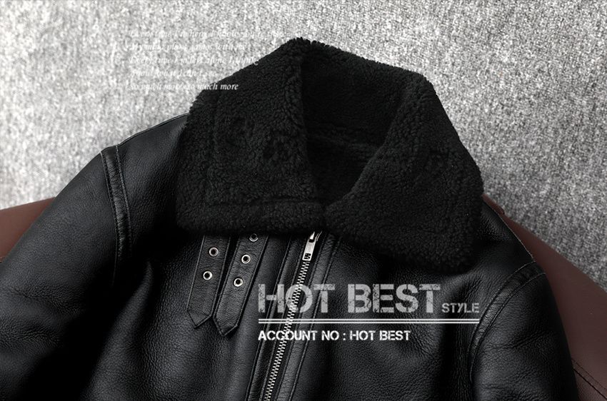 上質 メンズ レザー ジャケット シープスキン 羊革 ムートンボア 羊毛