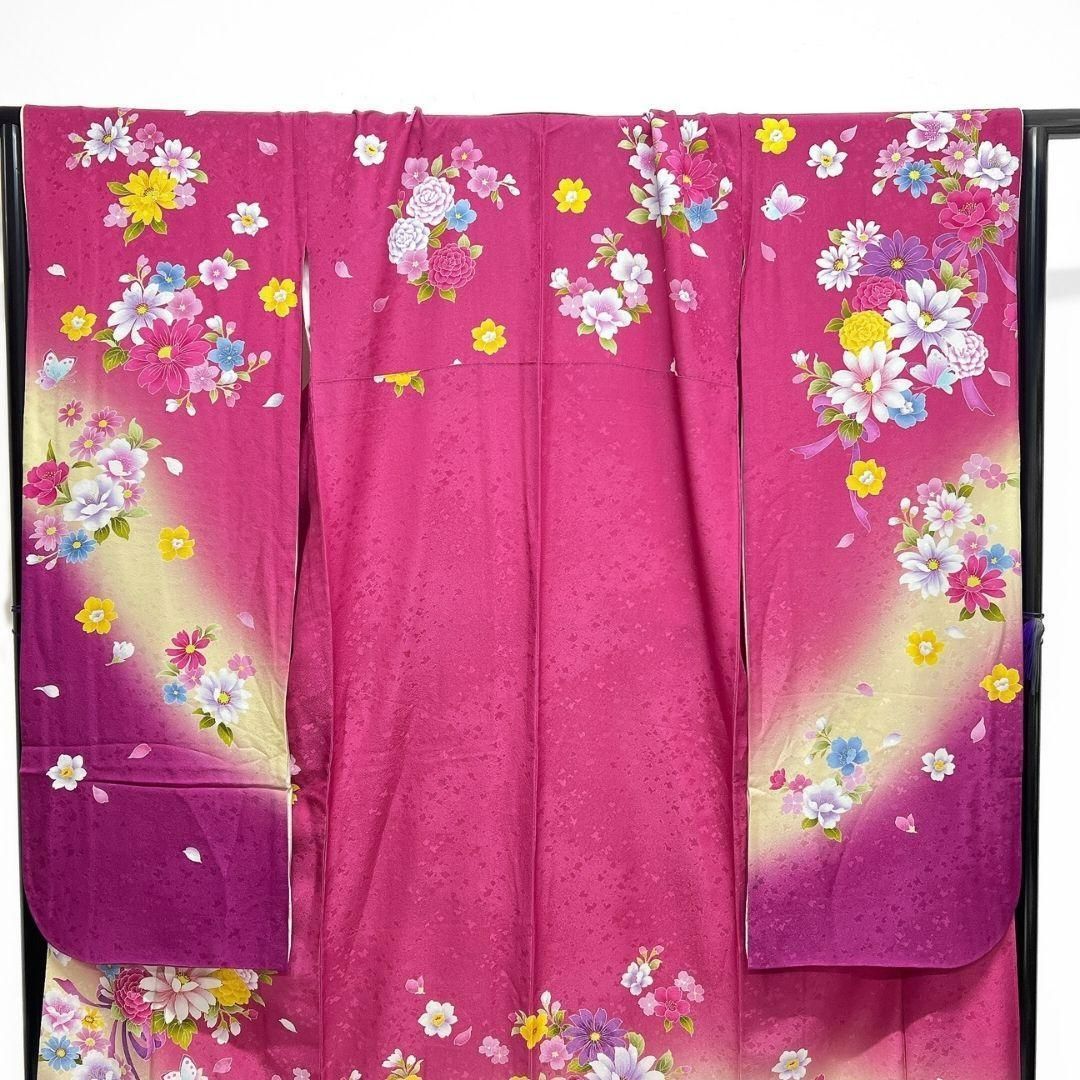 振袖6点セット 振袖 袋帯 花吹雪 グラデーション 着物 094a p 【公式通販】