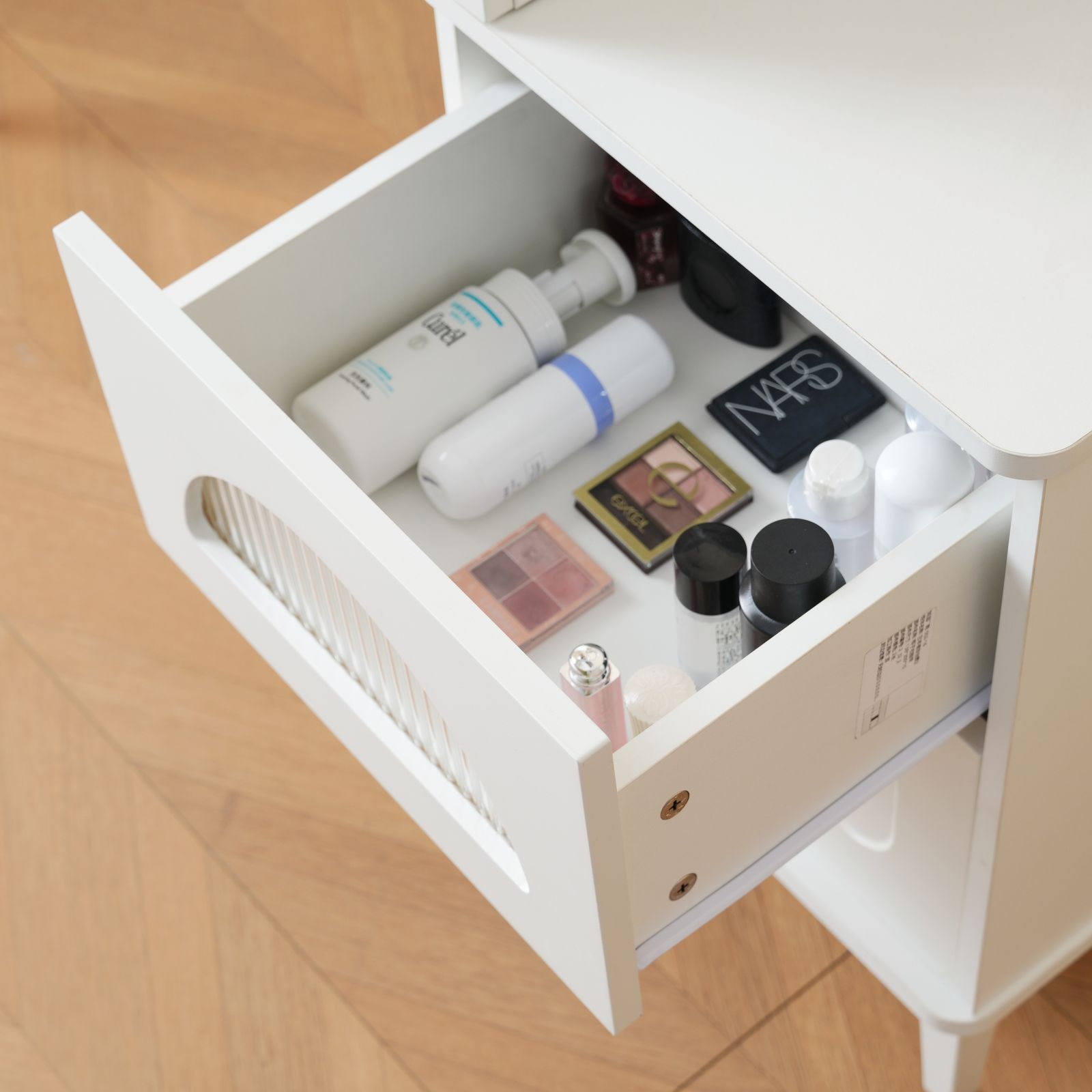 ドレッサー 化粧台 鏡台 LEDミラー 3色調光 女優ミラー コンパクト