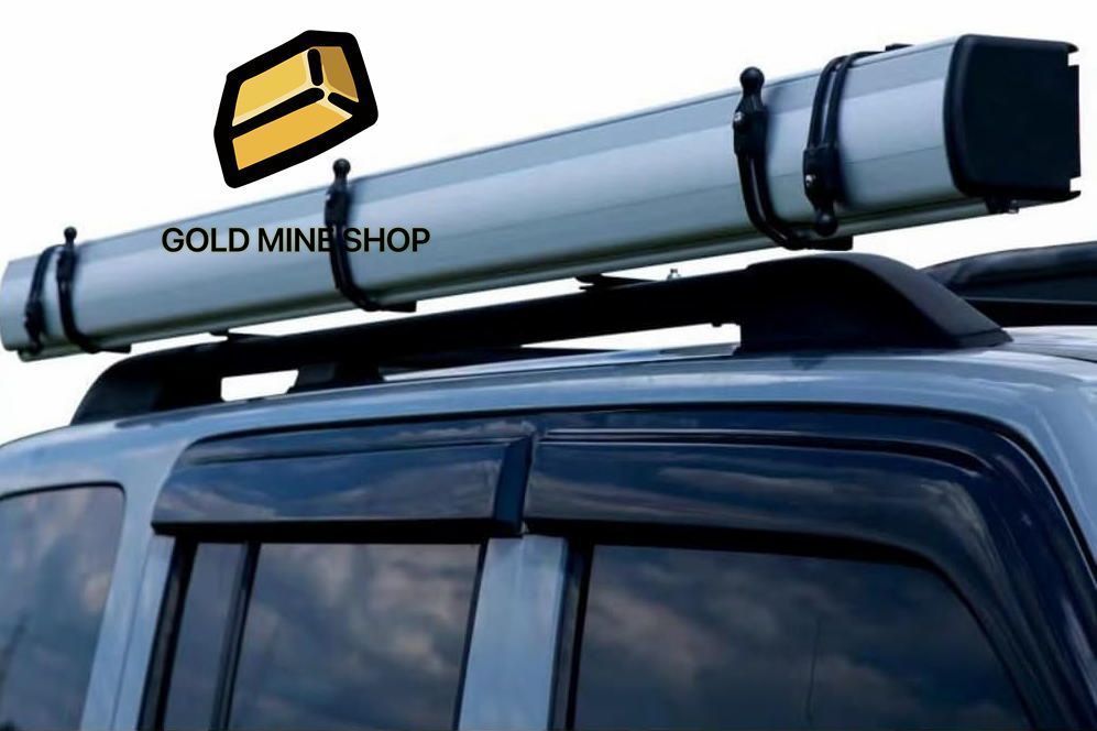 ープ テント 車用 カーサイドタープ 格納式カーサイド オーニング オフロード車 suv 用屋外格納式オーニング1.6*2.5M 車中泊 アウトドア 設営撤収簡単 収納袋付き 2*3M 金と銀のシェル