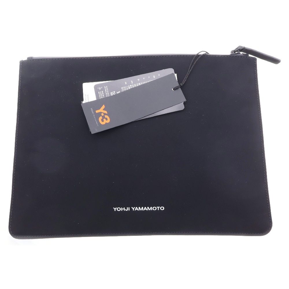 Y-3 (ワイスリー) POUCH ポーチ エンボスロゴ レザー クラッチバッグ 