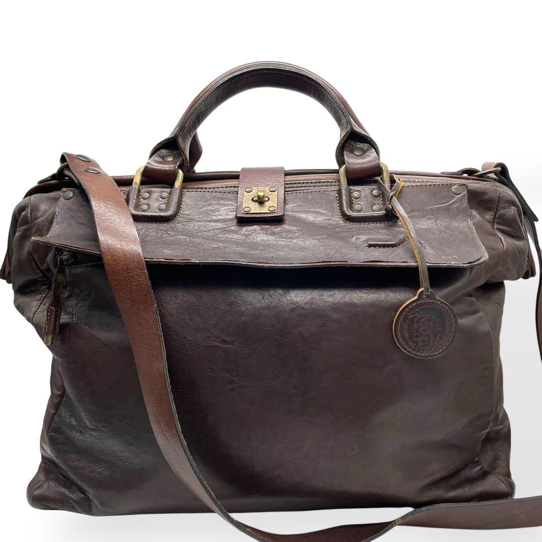 良品　DIESEL ヴィンテージ　2way ダレスバッグ　ショルダーバッグ　本革 良品 DIESEL ヴィンテージ 2way ダレスバッグ ショルダーバッグ 本革