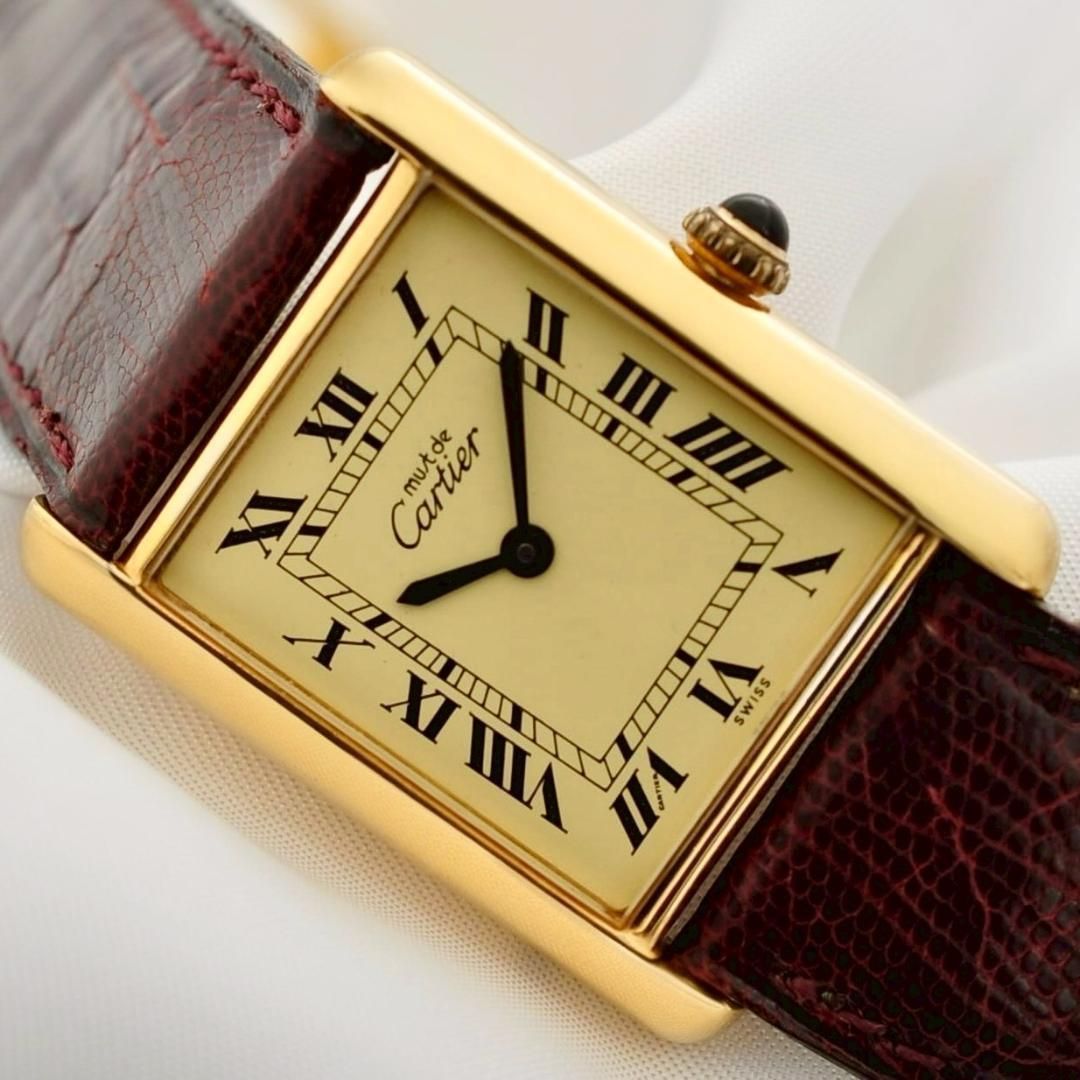 Cartier 磨き済 ヴェルメイユ マストタンクLM 手巻き メンズ W00021