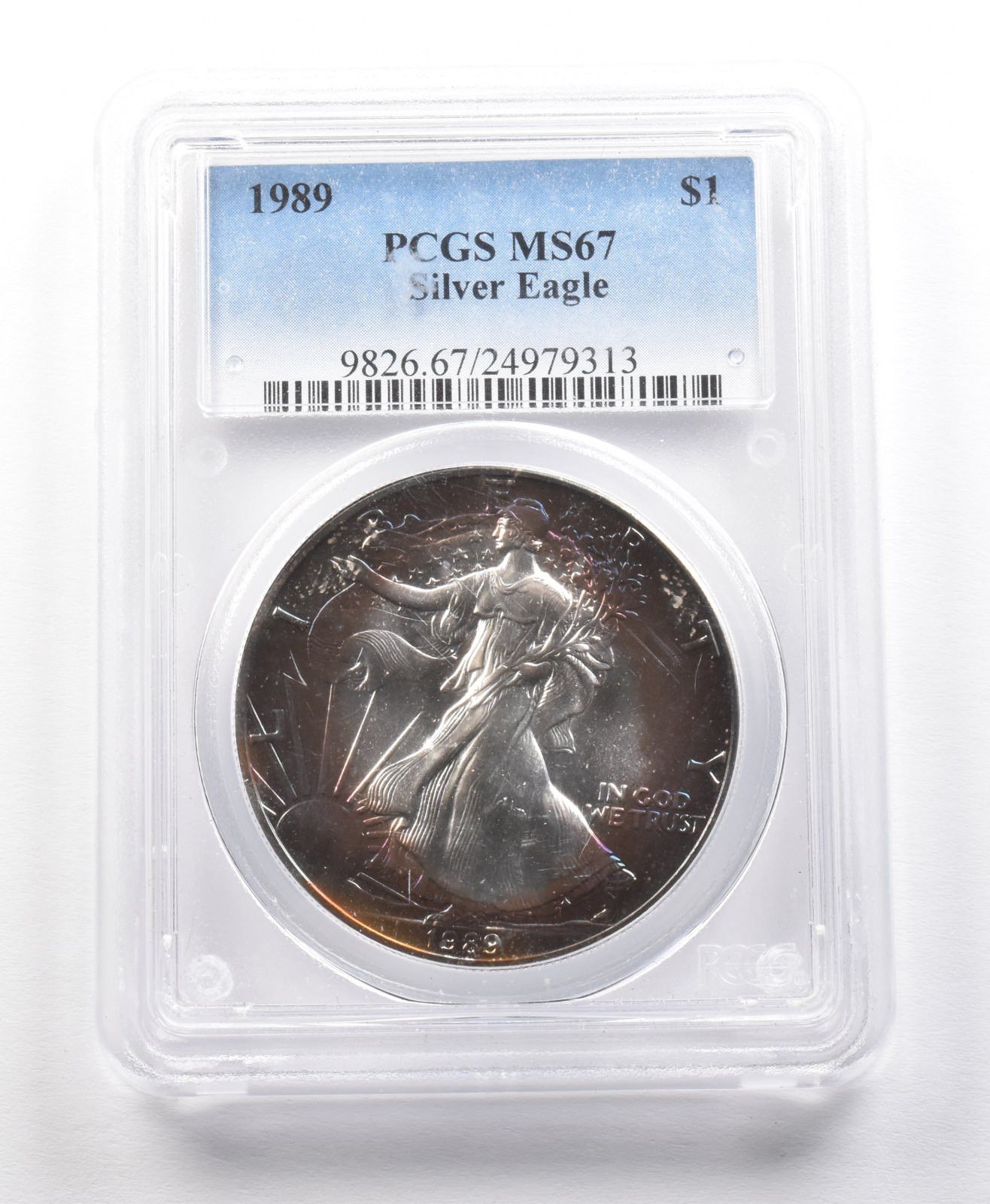 1989年 アメリカン シルバー イーグル MS67 PCGS ブルー