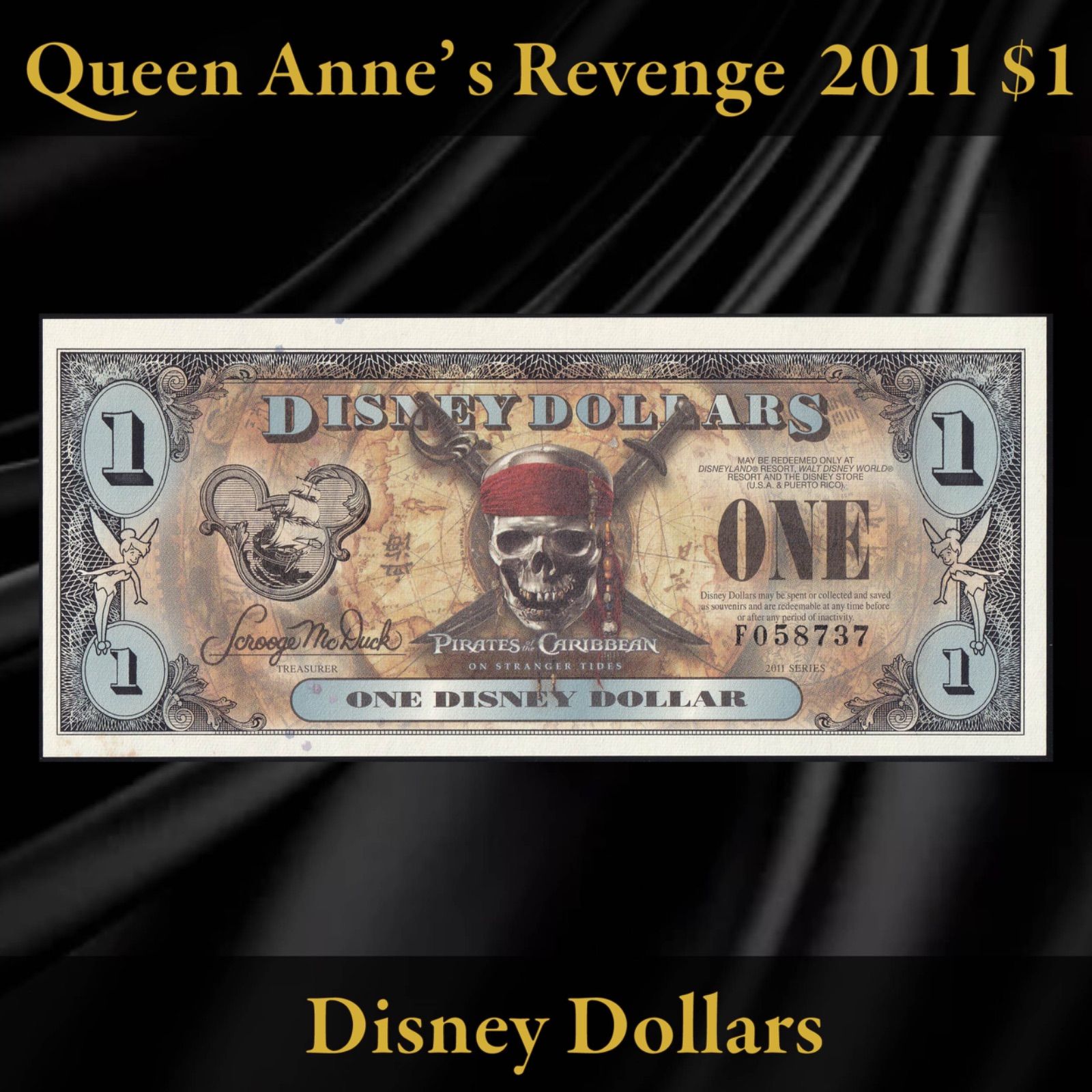 Disney Dollar 1ダラー2011年パイレーツ・オブ・カリビアン　2枚 Disney Dollar 1ダラー2011年パイレーツ・オブ・カリビアン 2枚