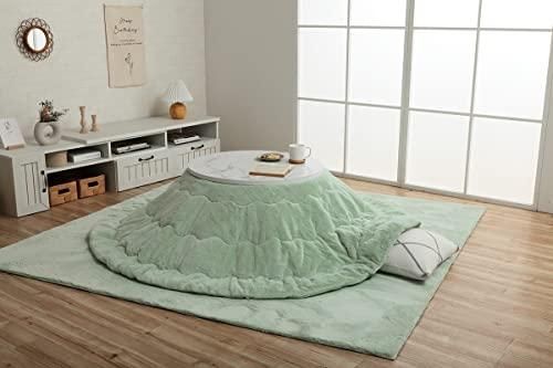 【新品・2営業日で発送】イケヒコ こたつ 布団 円形 ラピアス ピスタチオグリーン 約220cm円形 無地 やわらか ふかふか フェミニン #6842879