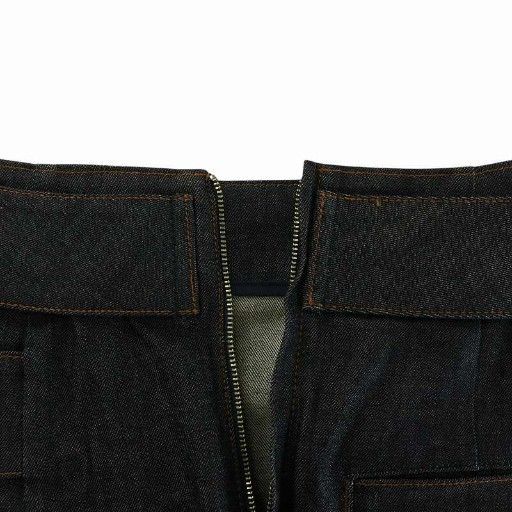 シクラス CYCLAS デニムスカート プリーツ ロング ベルト ジップフライ