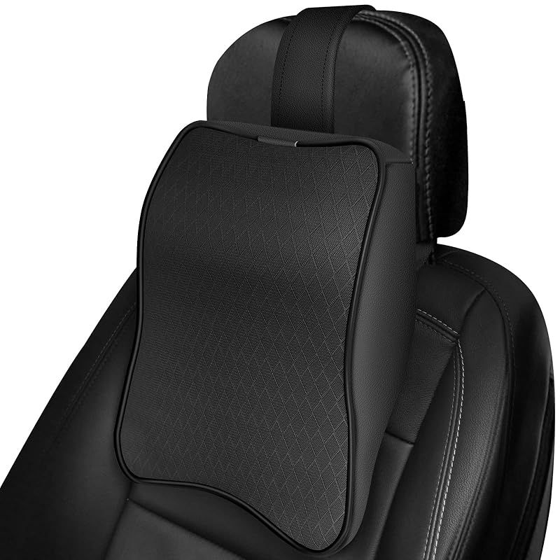 XBERSTAR ネックパッド 車 ネッククッション 車載用 ネックピロー ヘッドレスト 低反発 ネックサポートパッド 頸椎サポート枕 旅行 運転 車内 0