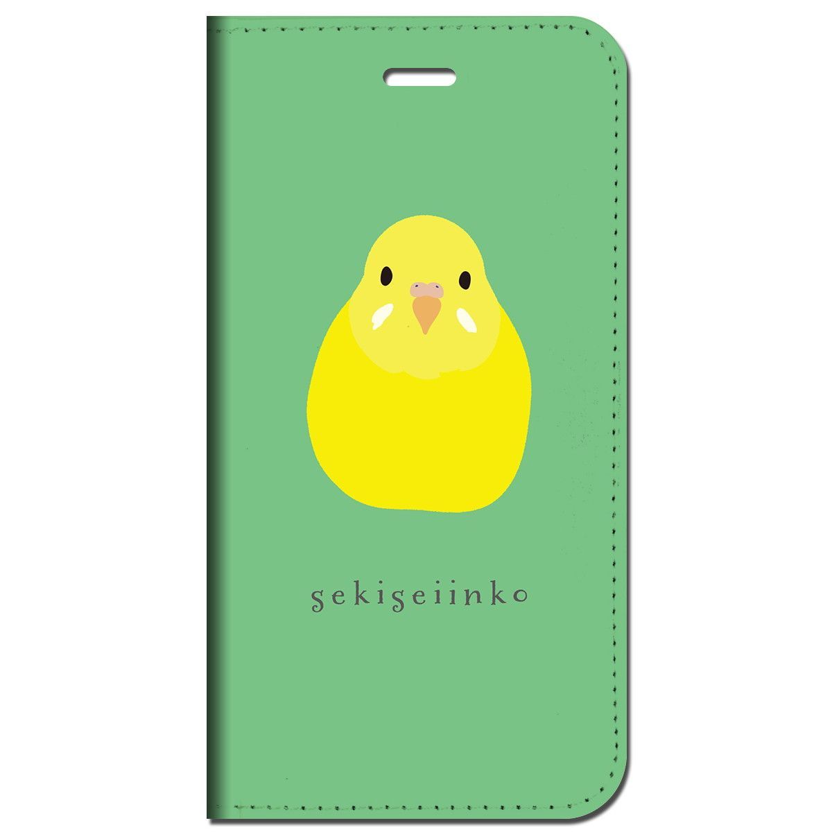 iPhone14 他 手帳型 ケース インコ イエロー  iPhone SE 8 13 12 他 iPhone各機種対応可能 スマホケース  1u