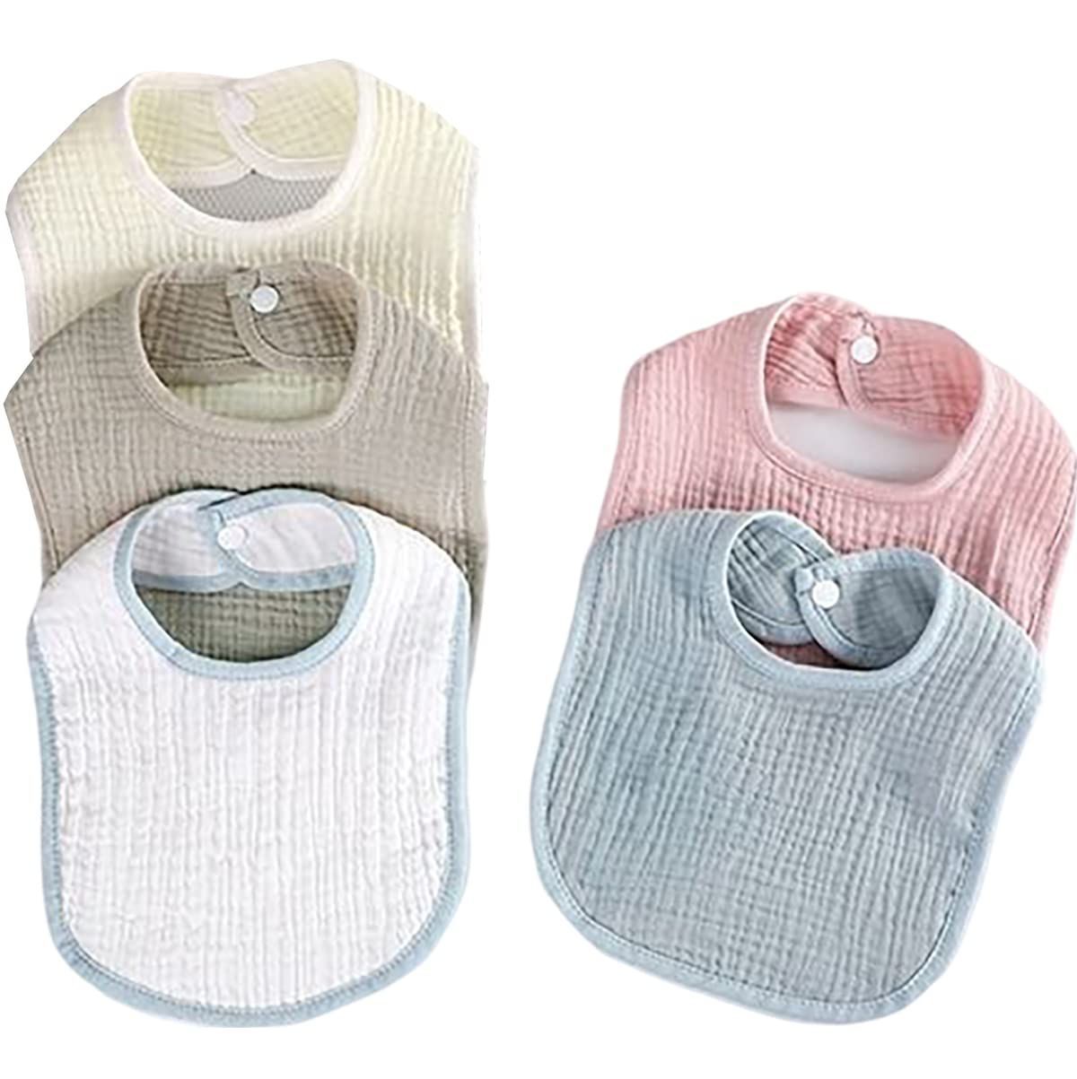 数量 ベビー ビブ スタイ よだれかけ 綿100 Percent セット 無地 かわいい 赤ちゃん エプロン BXRJIE 食事用 U型 防水 柔らかい 花
