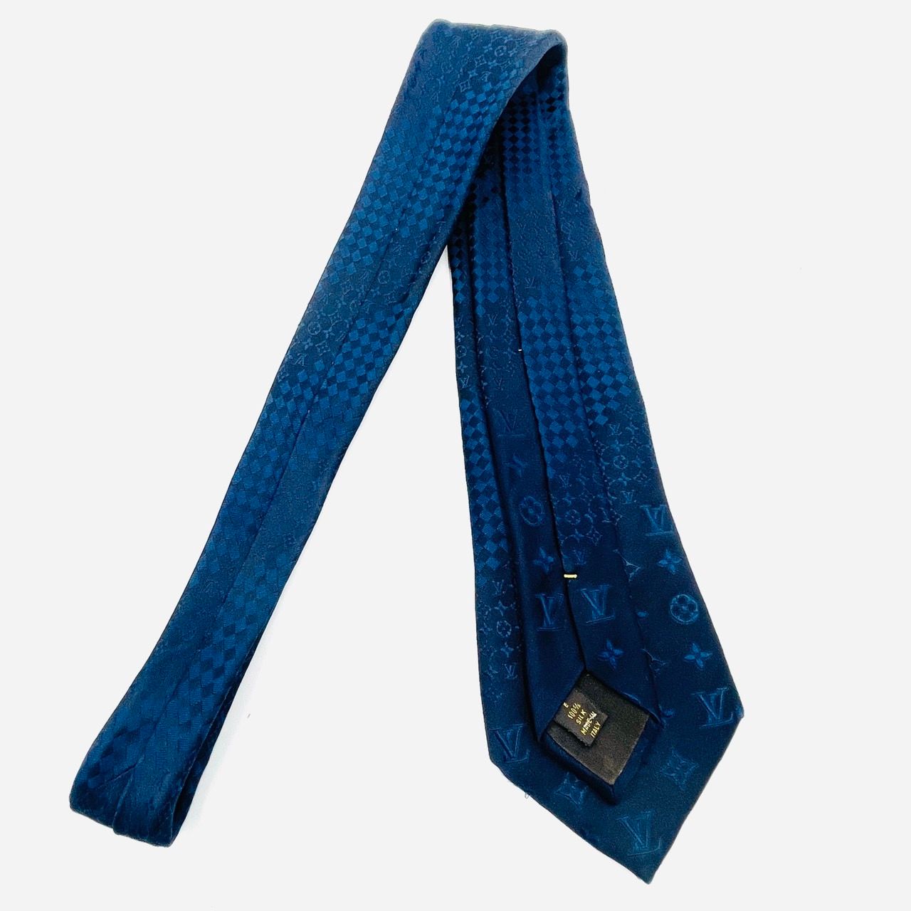 ルイヴィトン LOUIS VUITTON ネクタイ ネイビー シルク100% 箱