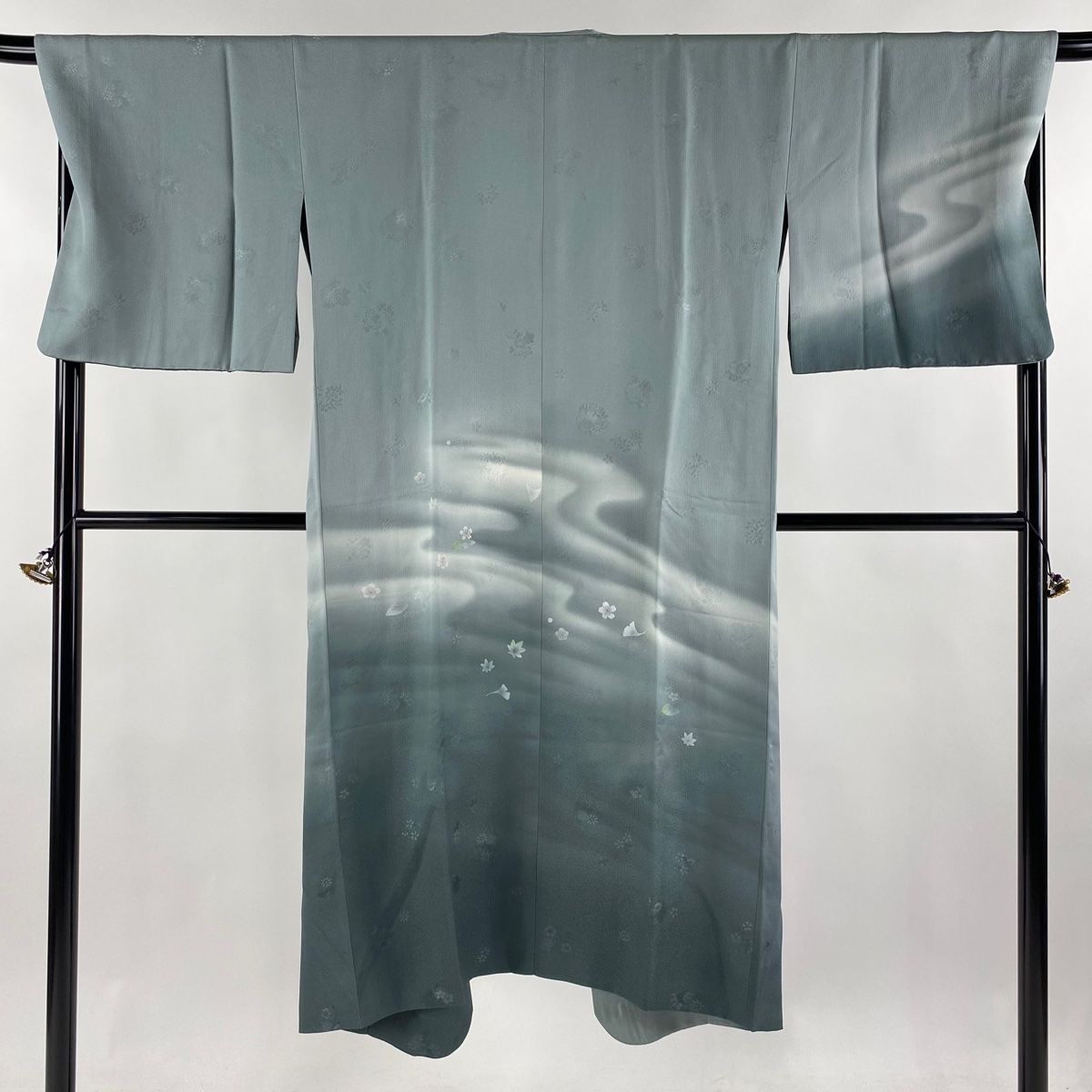 道中着 身丈127.5cm 裄丈68.5cm L 和装コート 着物衿衿 落款 桜 霞 