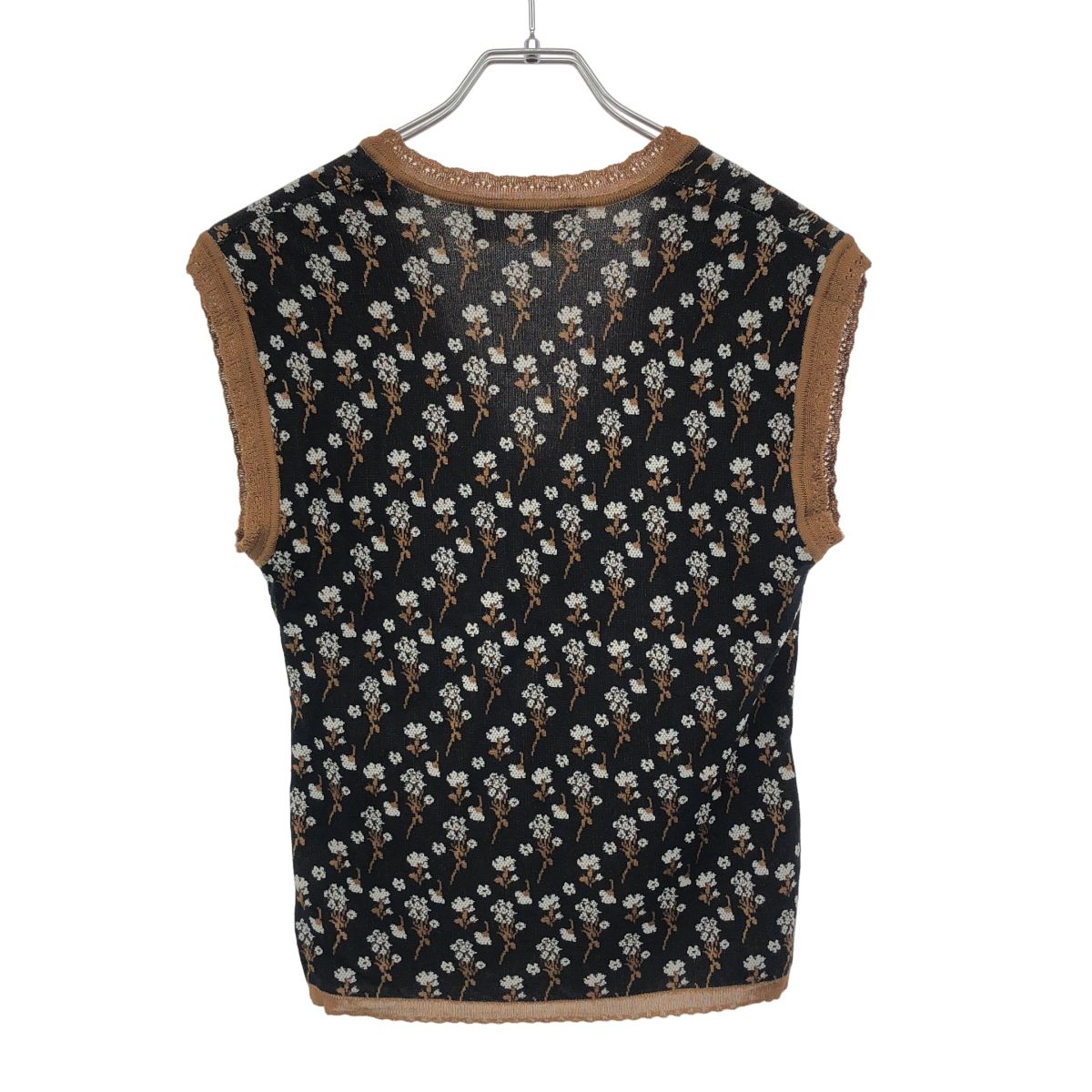 20SS フラワージャガードニットベスト