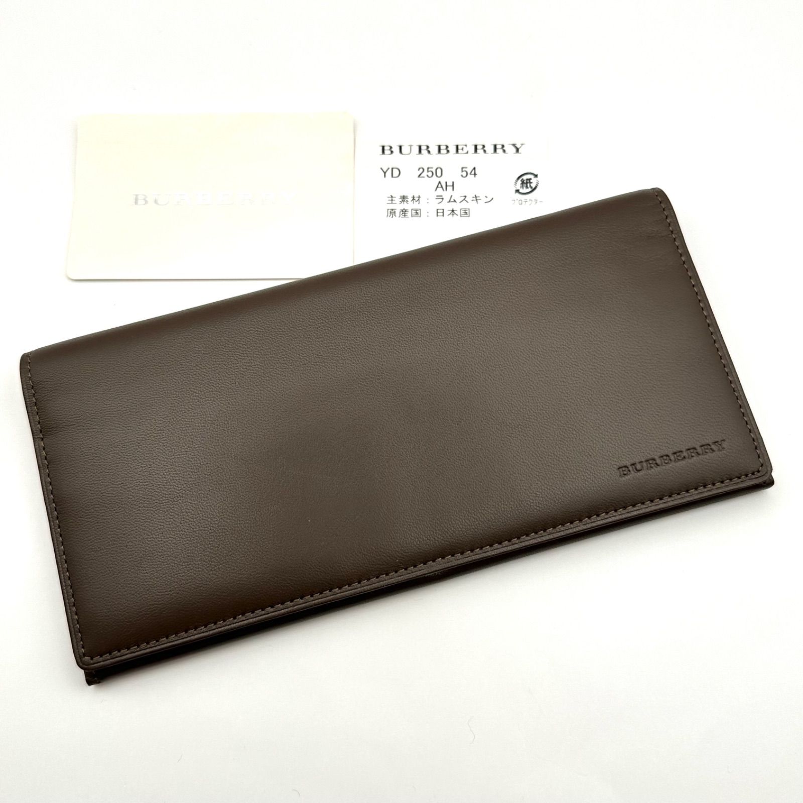未使用】BURBERRY バーバリー 長財布 ラムレザー ラムスキン 本革 ノバ 