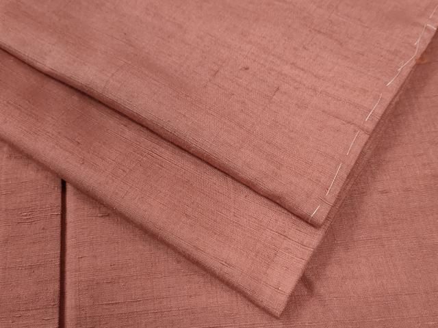 平和屋着物●結城紬　色無地　甚三紅色　正絹　逸品　未使用　CAAW8319yc 平和屋着物○結城紬 色無地 甚三紅色 正絹 逸品 未使用 CAAW8319yc 平和