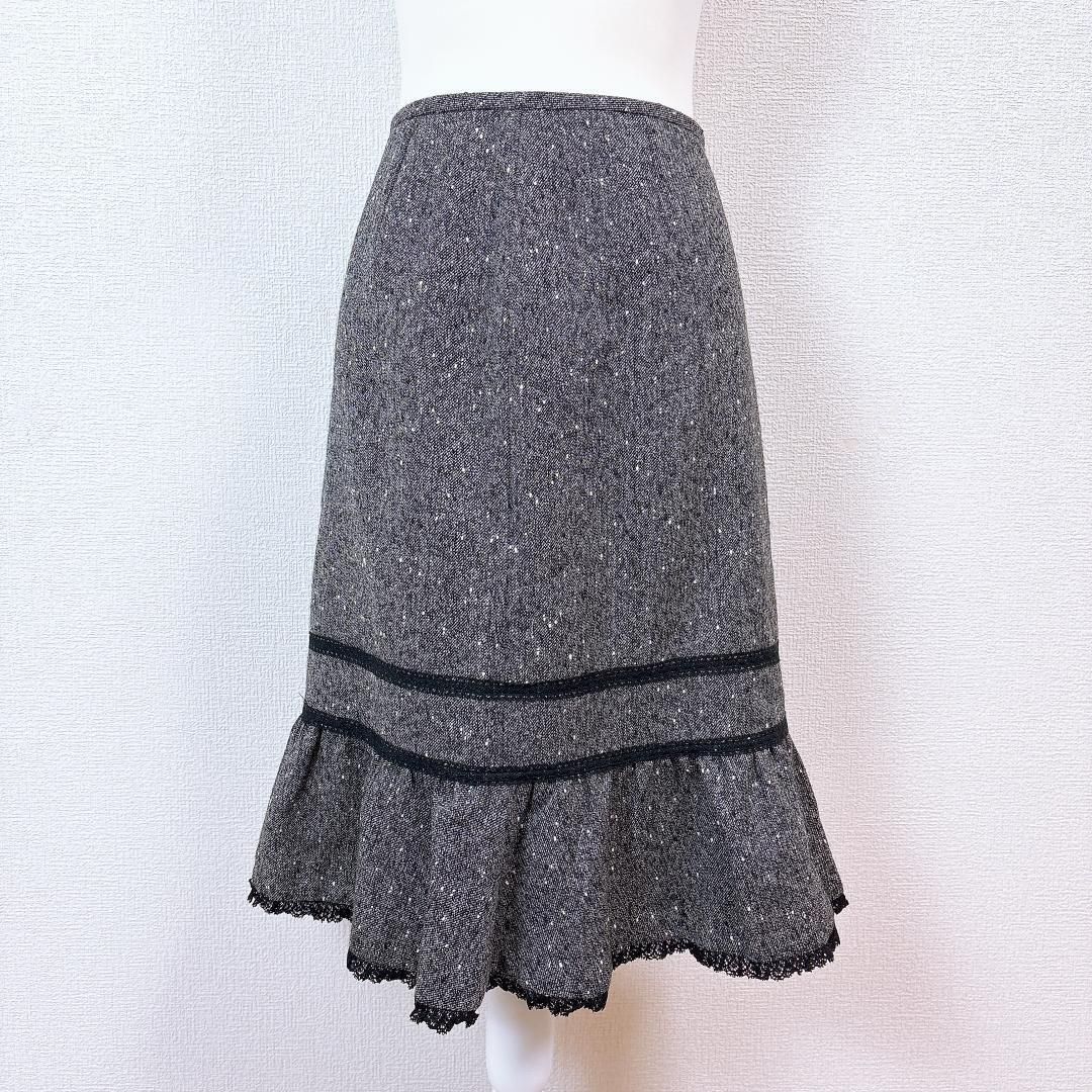 美品】ハロッズ 春夏 裾フレアスカート セットアップスカート レース