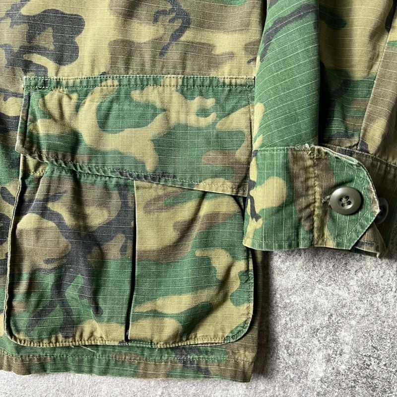 60s US ARMY 米軍実物 4th ERDL グリーンリーフ カモ ジャングル