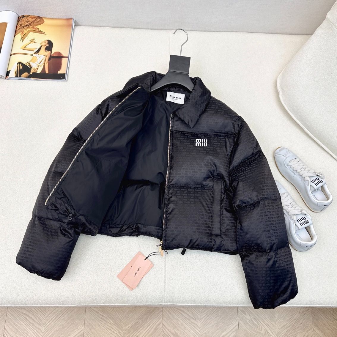 【VIPセール】Miumiu 早い者勝ちセール！ジャケット МН1959 ∞直営買付∞ミュウミュウ ヴィンテージ風レザージャケット