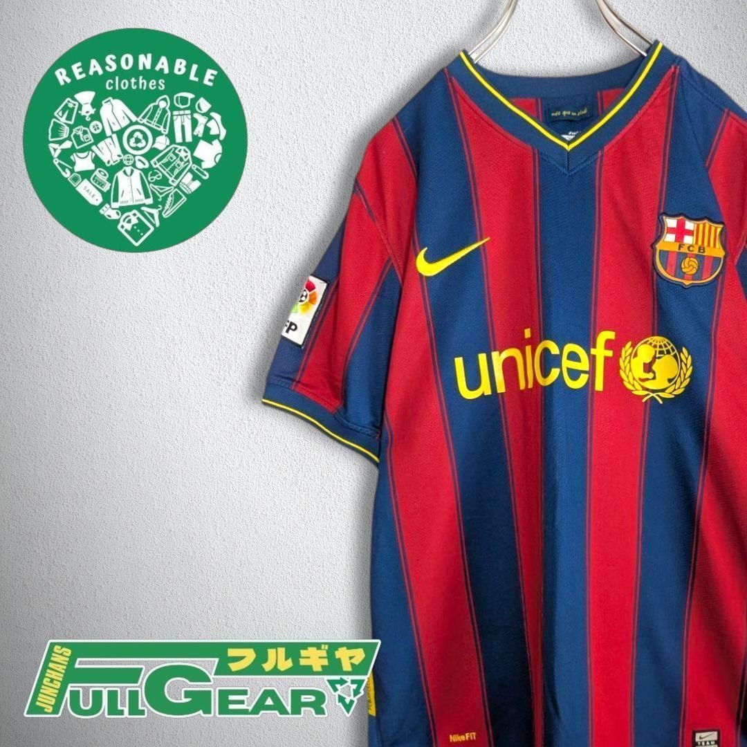 古着 サッカー ゲームシャツ バルセロナ イニエスタ ナイキ Lサイズ相当