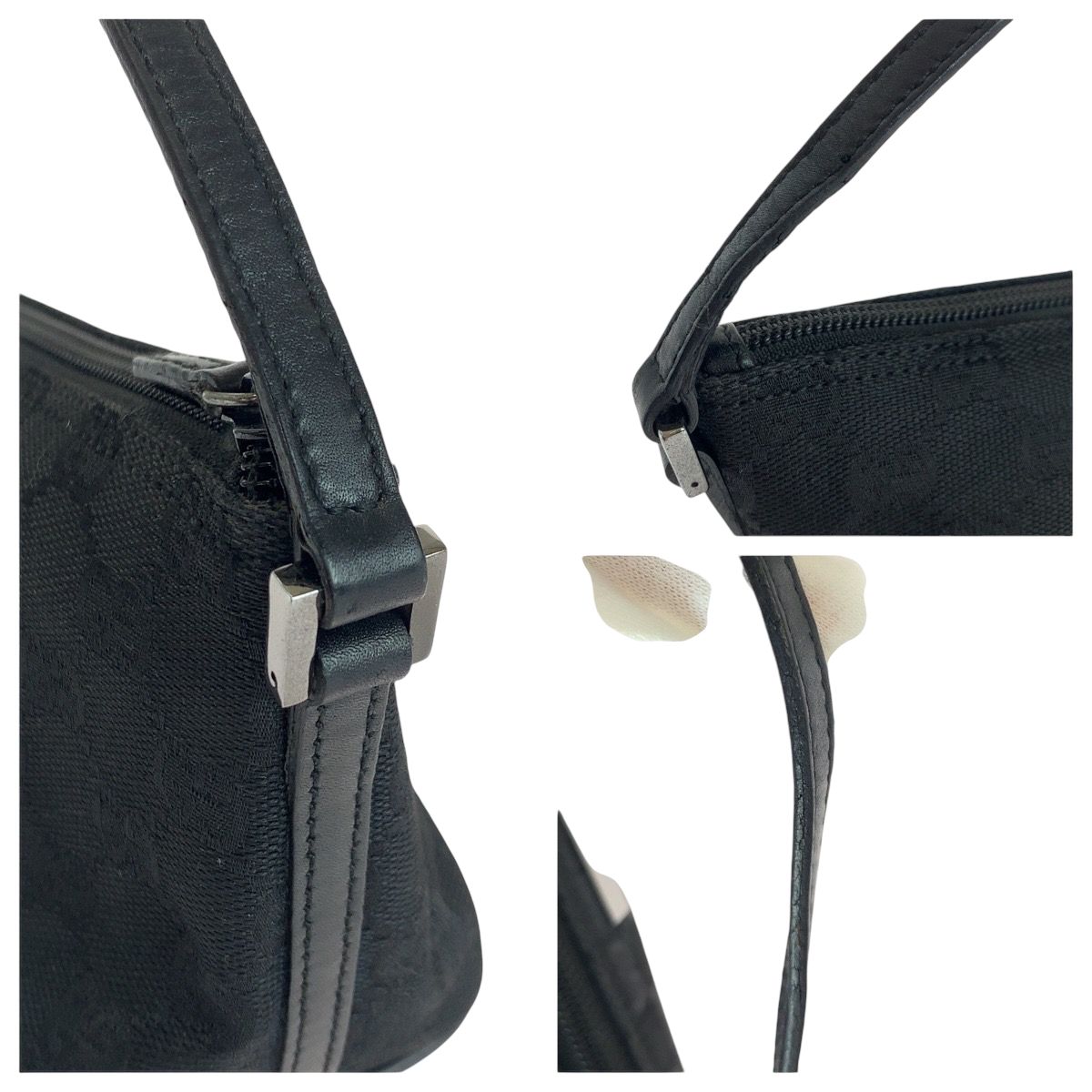 美品 GUCCI グッチ ブラック 黒 シルバー金具 GGキャンバス