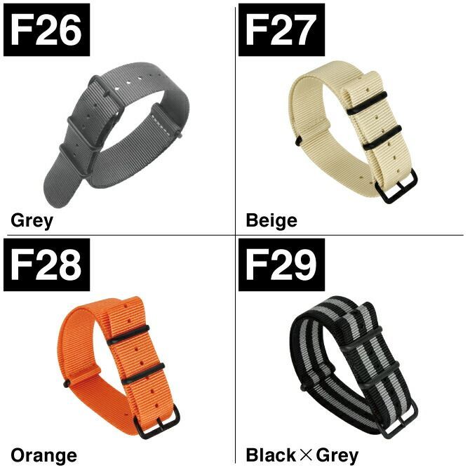 [18mm/F29 Black x Gray] NATO Belt 18mm NATO Band 18mm NATO Strap 18mm Nylon Strap 18mm Nylon Belt Watch 18mm Watch Band Watch Accessory Army