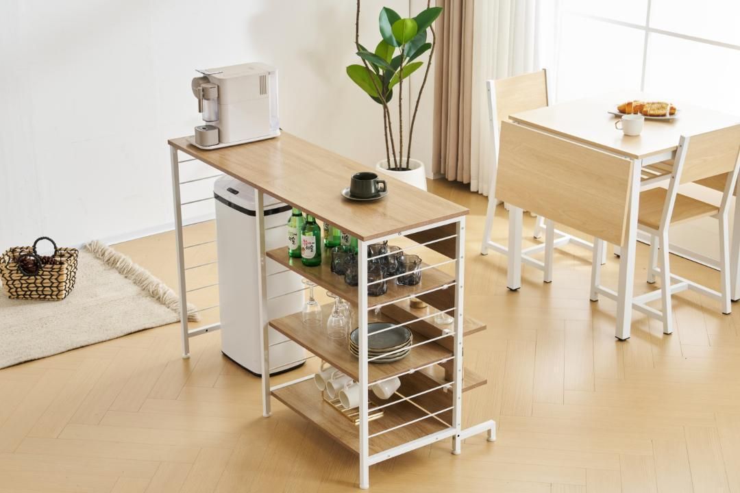 キッチンラックレンジ台食器棚カンウンター レンジラックレンジ台収納棚【ナチュラル yew4