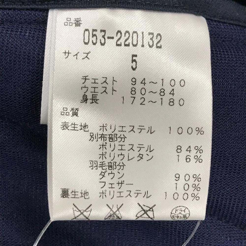 美しく快適に！ パーリーゲイツ ダウンジャケット ネイビー×黒 一部切替 ダブルジップ メンズ 5 L ゴルフウェア PEARLY GATES