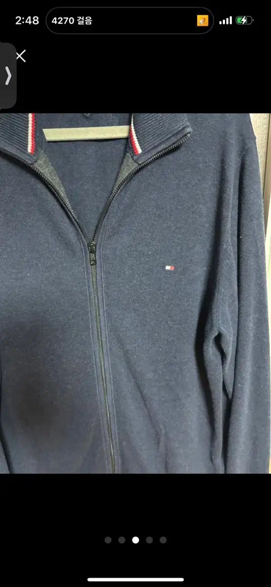 Tommy Hilfiger(トミーヒルフィガー) カシミア ピマコットン ネイビー ジップアップニット 105 サイズ 12 1万ウォン