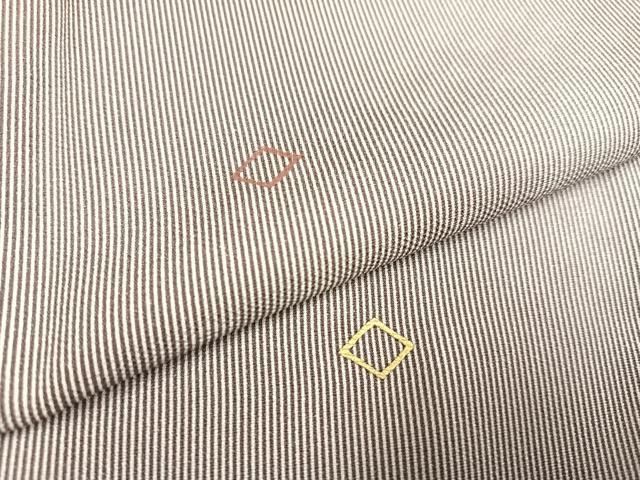 平和屋着物●訪問着　江戸小紋　万筋　紫鼠色×素色　菱　金彩　正絹　逸品　AAAW0059ph 平和屋着物○訪問着 江戸小紋 万筋 紫鼠色×素色 菱 金彩 正絹 逸品