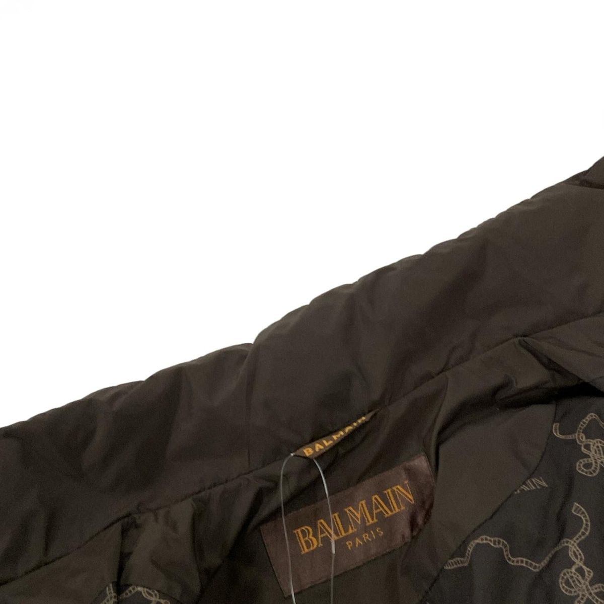 BALMAIN ダークブラウン ロングコート BALMAIN(バルマン) ダウンコート サイズL レディース - ダーク