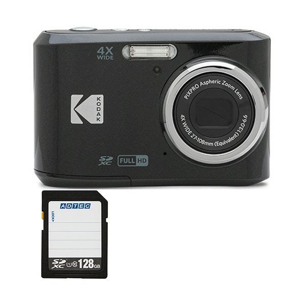 コンパクトデジタルカメラ PIXPRO ブラック FZ45BK2A 128GB SDXCメモリカード 1セット