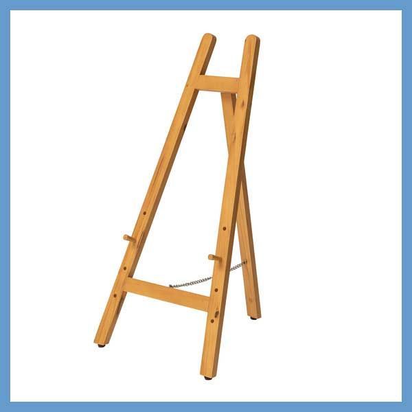 天然木 パイン のイーゼル パネルフックはめ込み式 ４段階 W43×D49×H85.5cm アジャスター付き No.670 ナチュラル