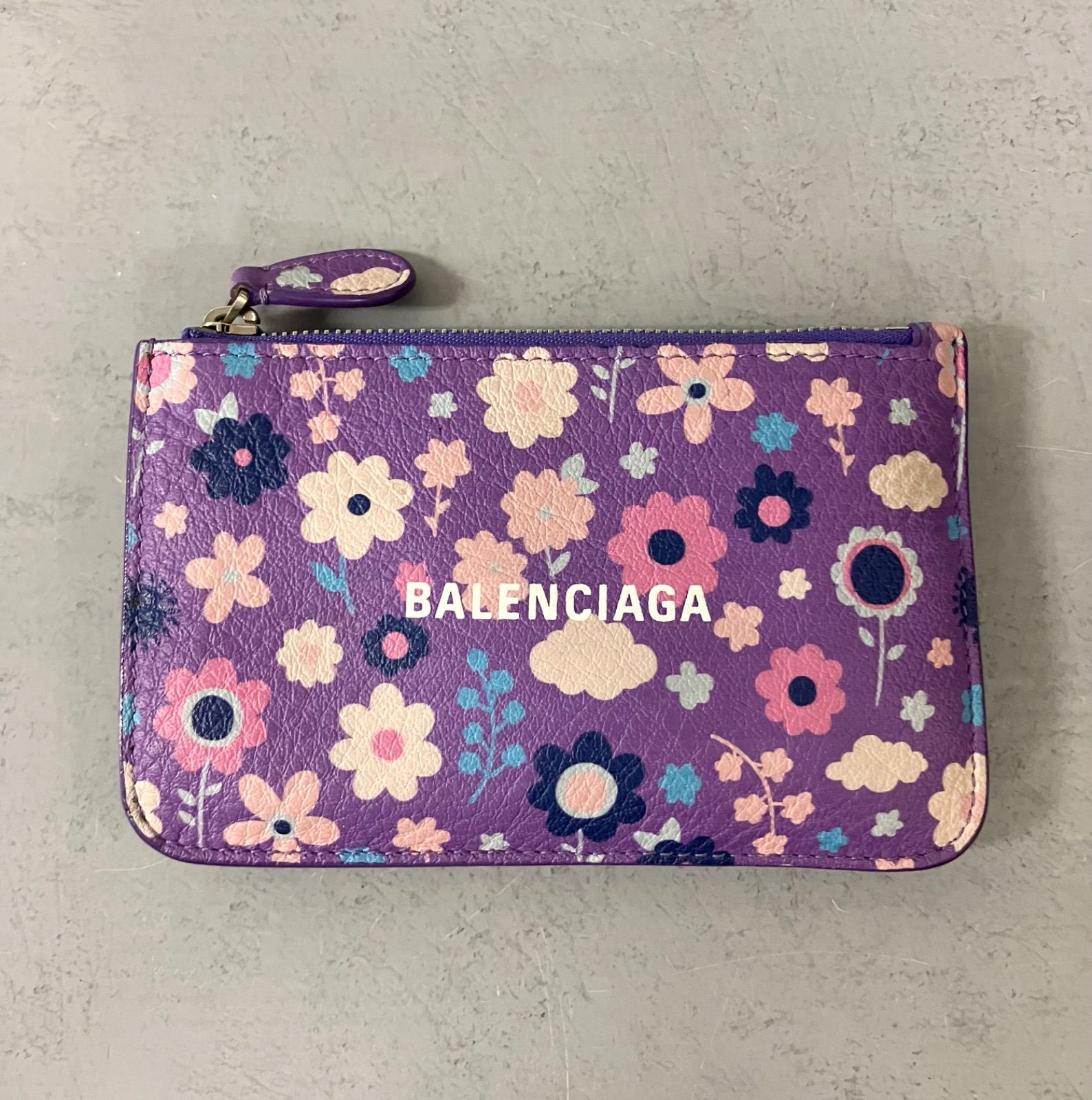 BALENCIAGA 花柄 コインケース 紫 BALENCIAGA 花柄 コインケース 紫
