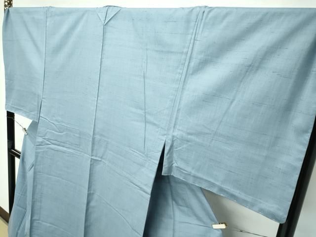 平和屋本店□極上 男性 結城紬 単衣 色無地 豆がら茶色 キングサイズ