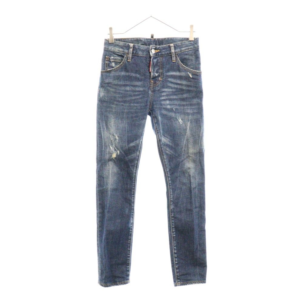DSQUARED2 (ディースクエアード) 16AW ボタンフライ ダメージ ウォッシュド スキニーデニムパンツ インディゴ S75LA0798 S30144