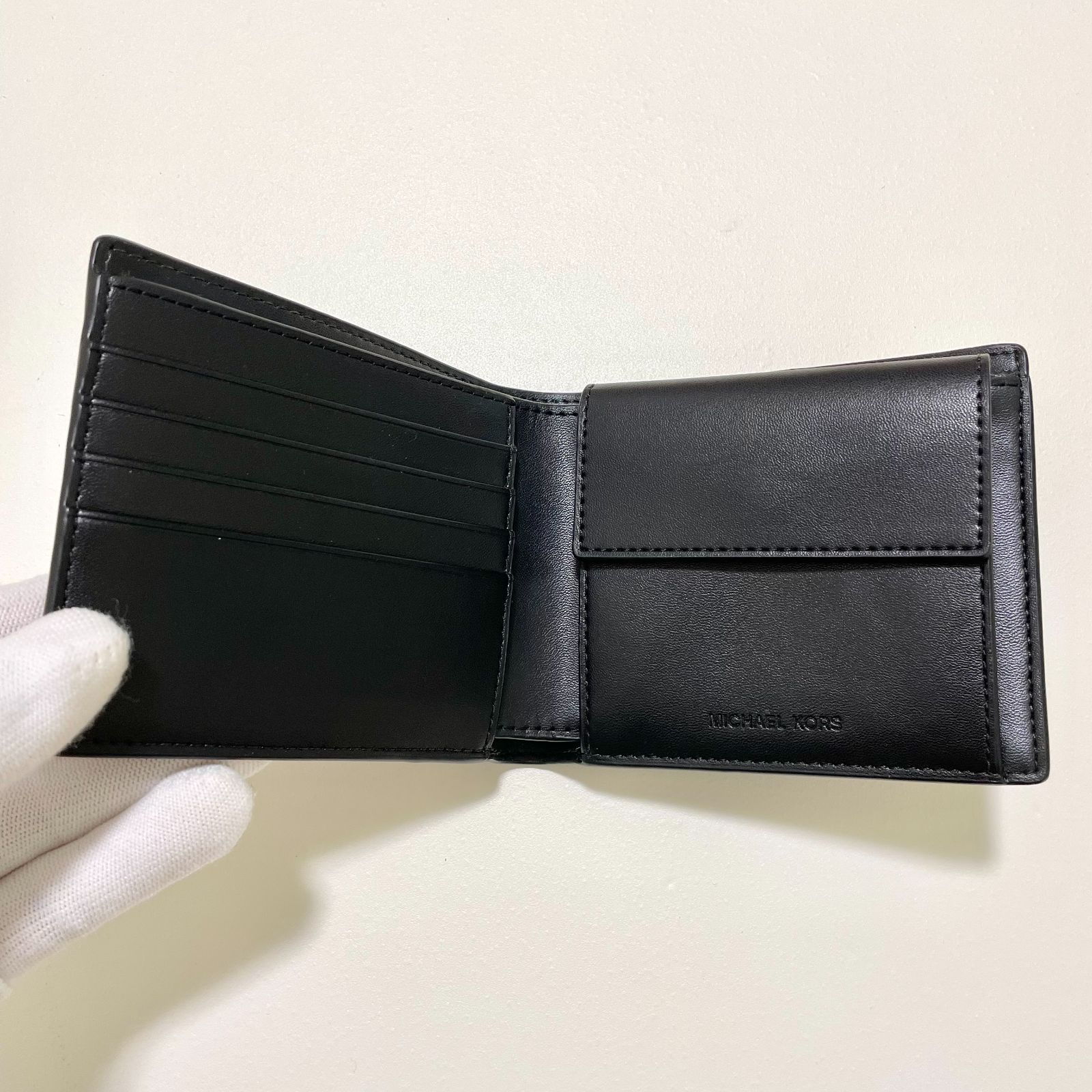 マイケルコース 財布 ウォレット 二つ折り シグネチャー メンズ 黒 ブラック マイケルコース 財布 ウォレット 二つ折り シグネチャー メンズ