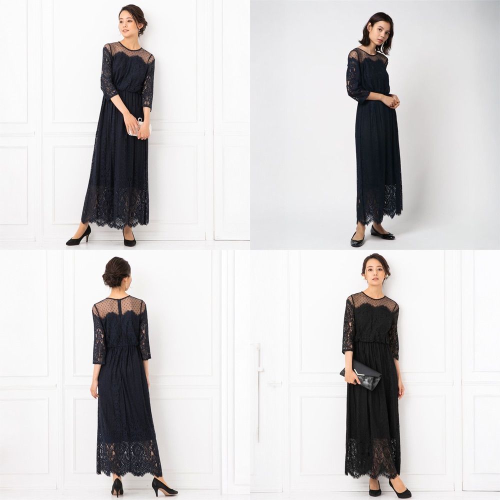 ✨完売品✨troisiemechaco チュールパネルレースドレス ブラック 黒 troisiemeCHACO ドットチュール パネルレースドレス
