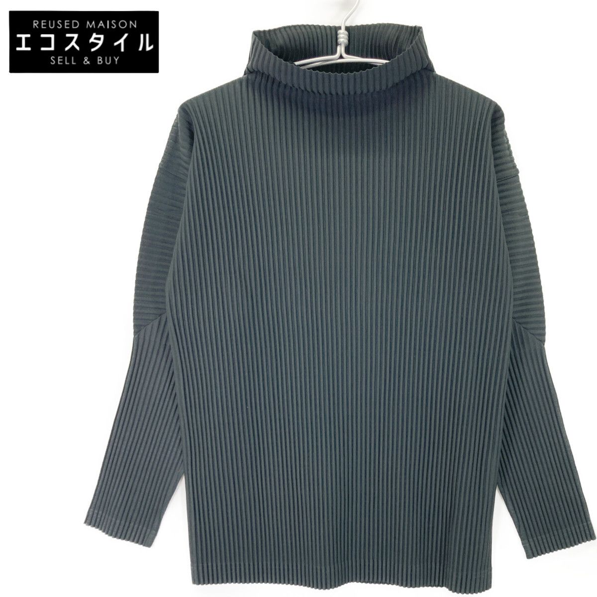 HOMME PLISSE ISSEY MIYAKE オムプリッセ イッセイミヤケ チャコールグレー HP73JK121 タートルネック Tシャツ 3