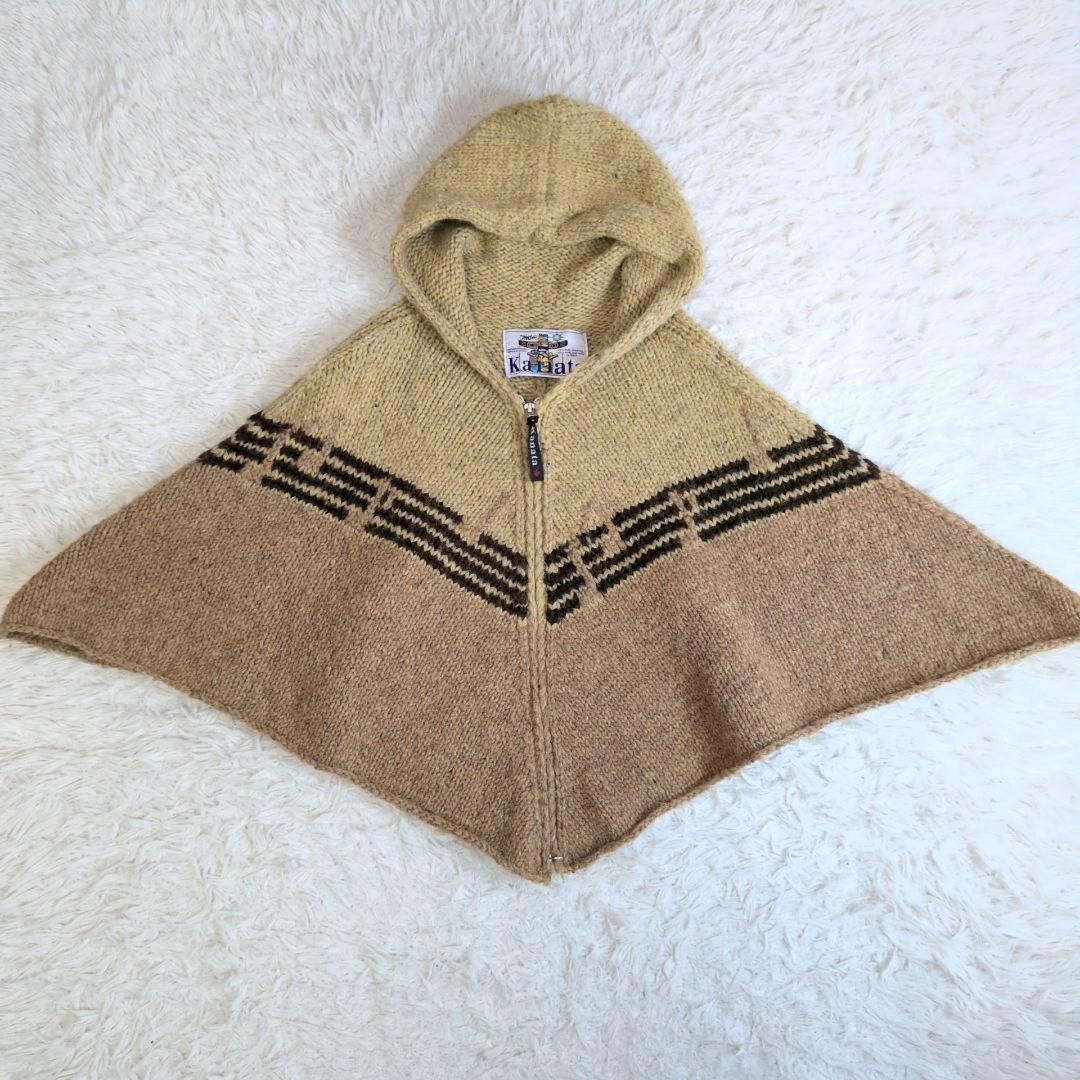 タグ付 23区 ポンチョ コート ヘリンボーン 大きいサイズ 46ラクーン