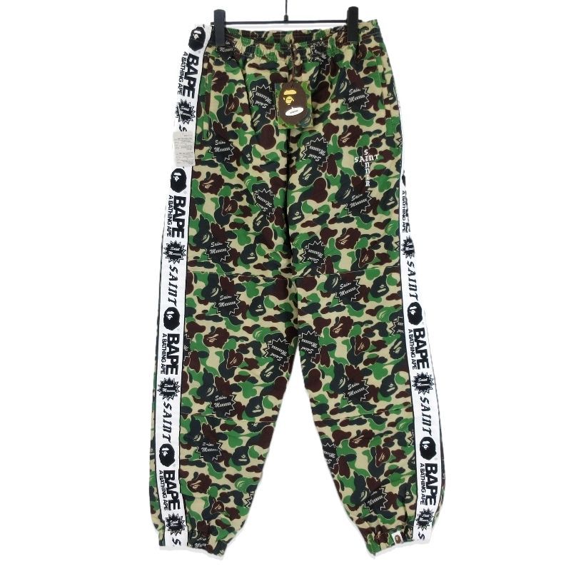 未使用 SAINT Mxxxxxx × A BATHING APE セントマイケル AP_TRACK PNT SM-YS8-0000-C30 トラックパンツ エイプ カモフラ M20020013