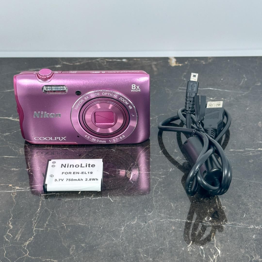 Nikon COOLPIX A300 ピンク ニコン クールピクス デジタルカメラ コンデジ コンパクトデジカメ カメラ 動作品 広角25mm 光学8倍ズーム スリム 軽量モデル おしゃれカラー 高画質モデル