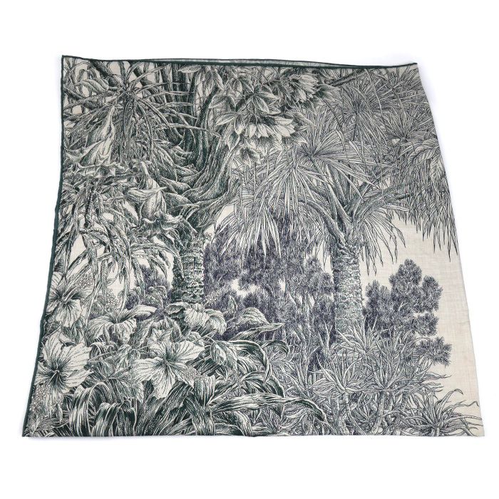 HERMES エルメス カレジュアン BOTANICO DI PALERMO パレルモの植物園にて ストール グリーン ヴェール ロデン | ナチュラル | アンクル H244121S 05 レディース