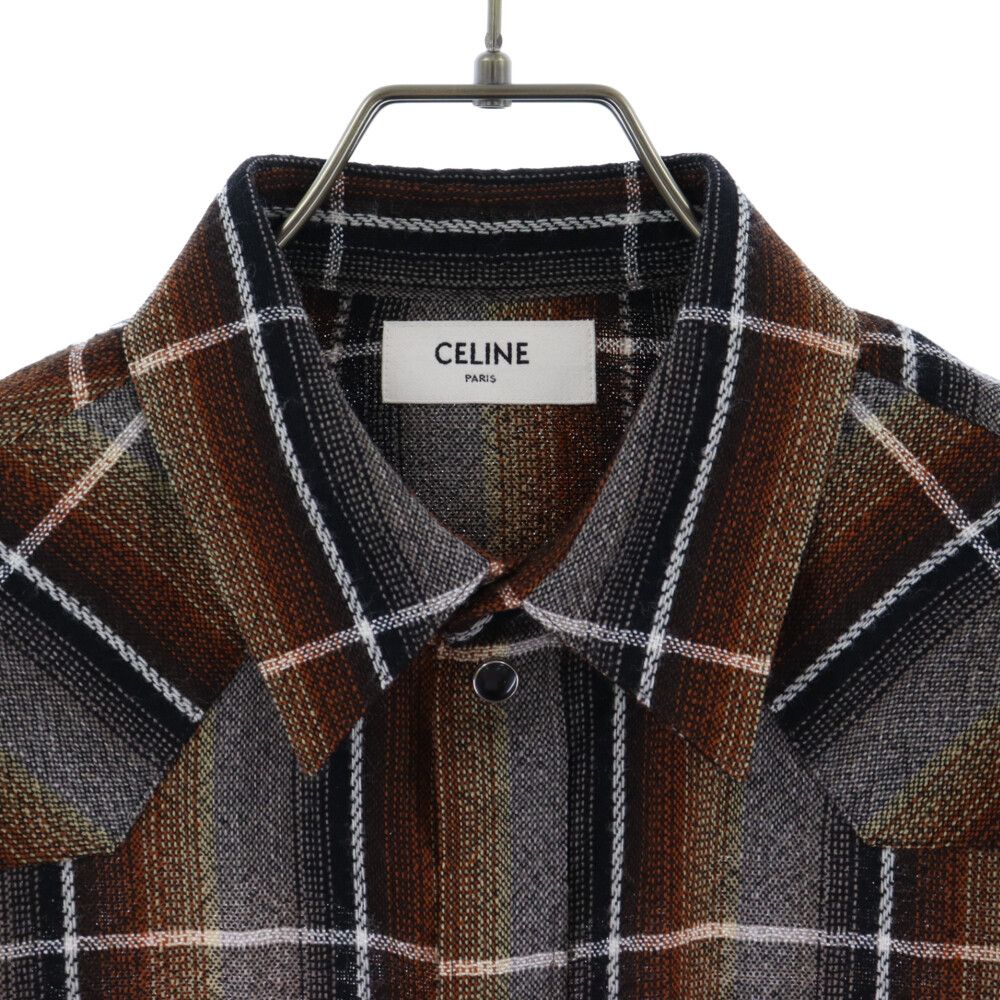 CELINE (セリーヌ) 20AW ドラッグストアカラーウエスタンクラシック長袖シャツ ブラウン 2C143283L - メルカリ